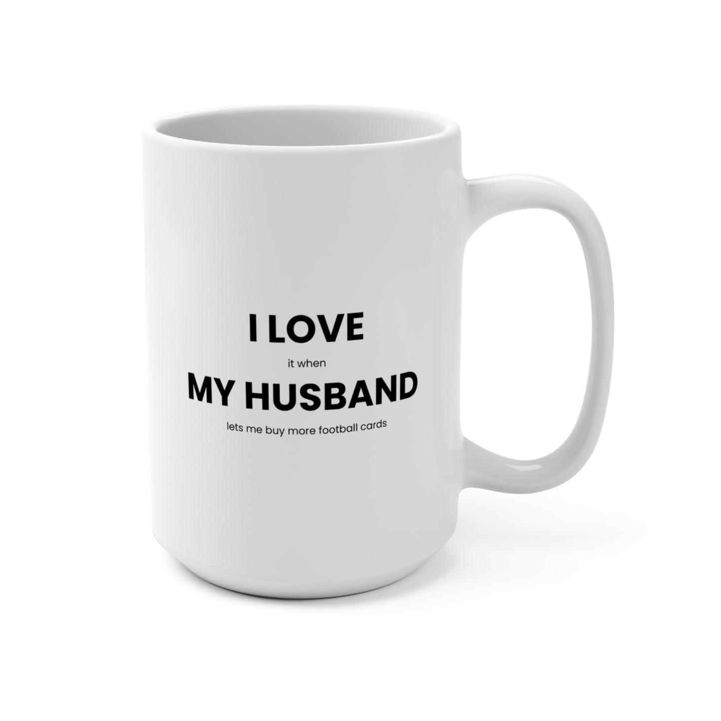I Love My Husband Mug for Football Card Collectors