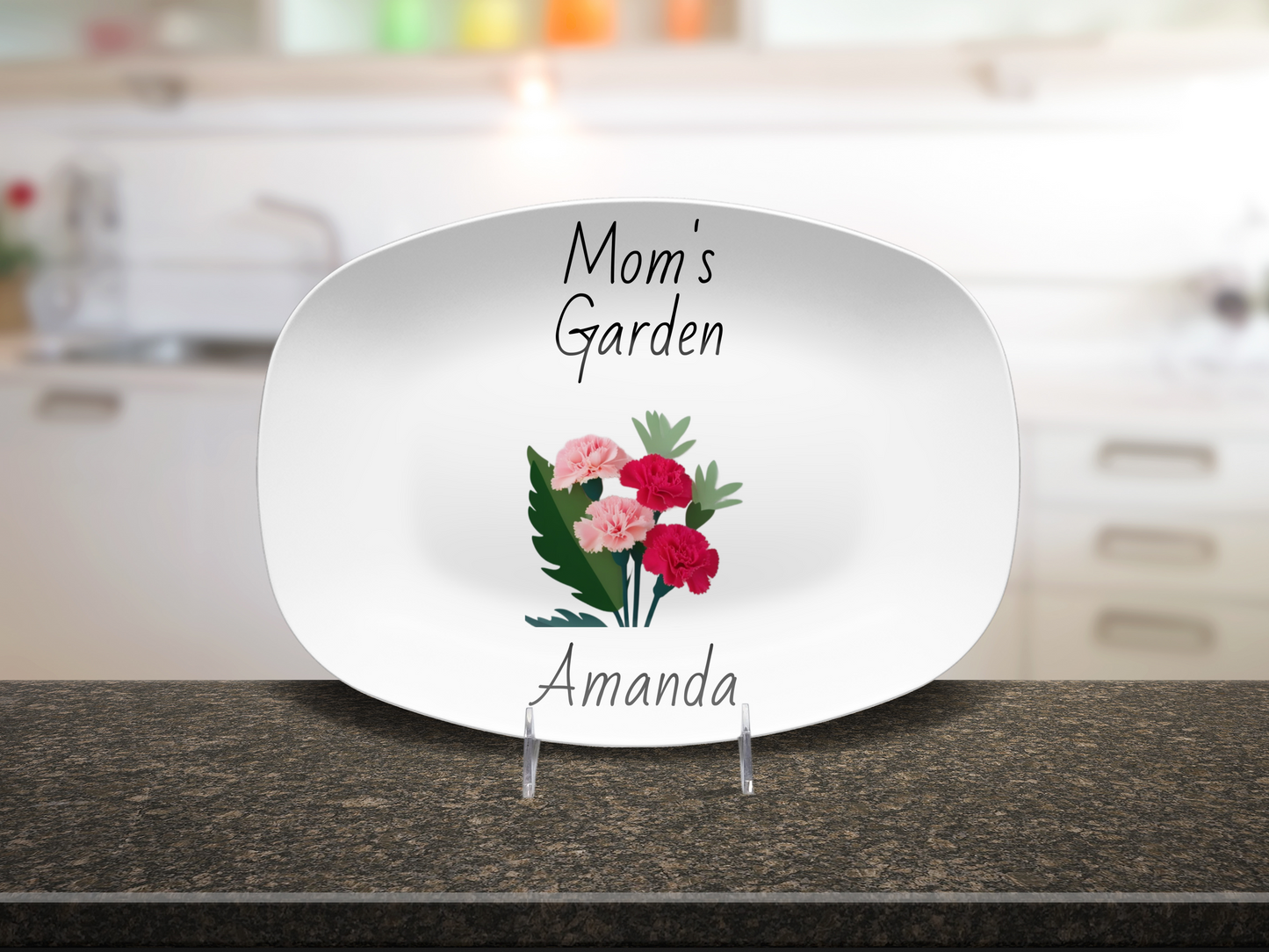 Personalized Platter with Birth Month Flowers