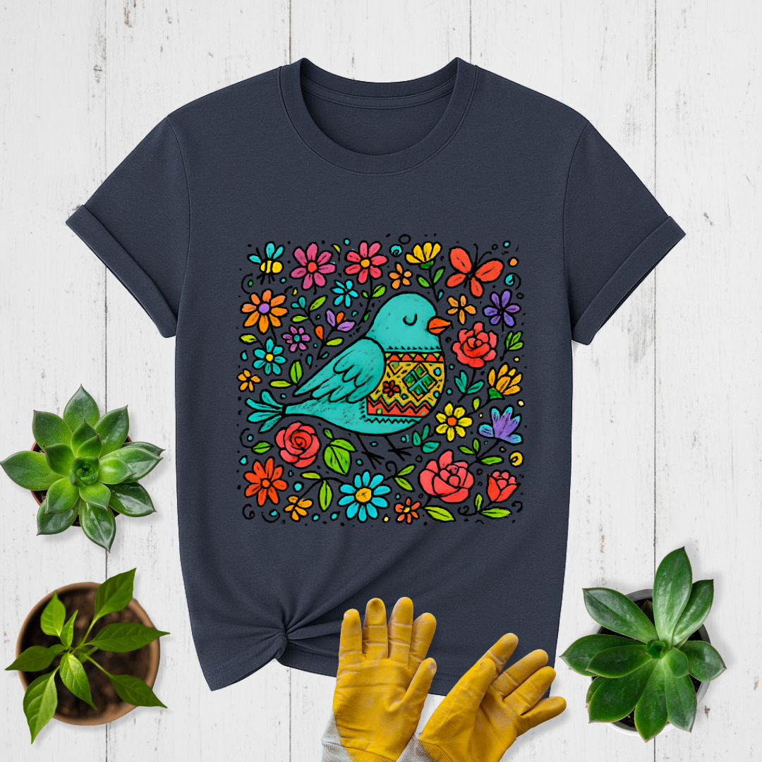 Sleeping Bird & Blooms T-shirt