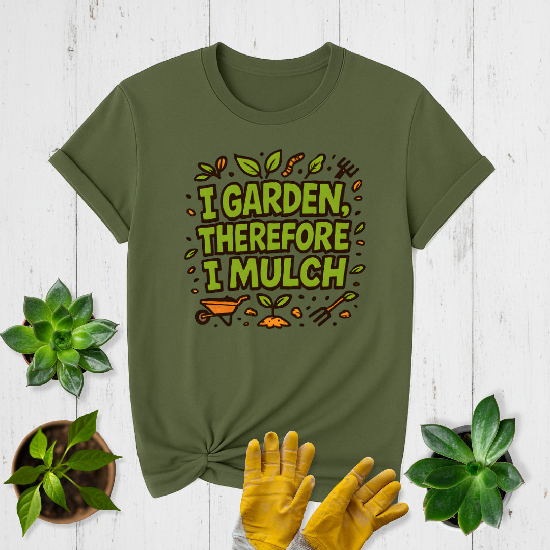 I Garden Therefore I Mulch T-shirt
