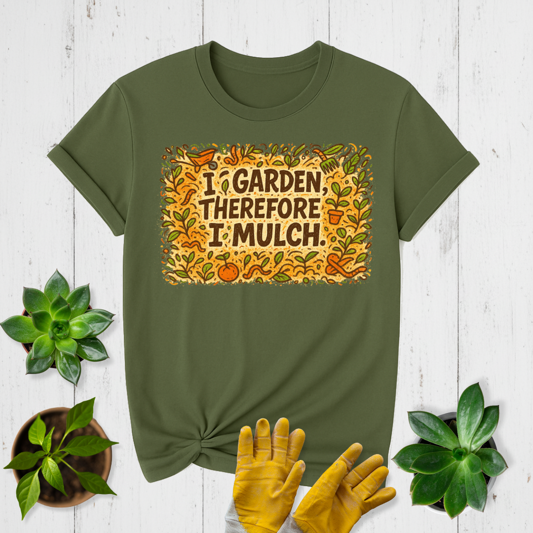 I Garden Therefore I Mulch T-shirt