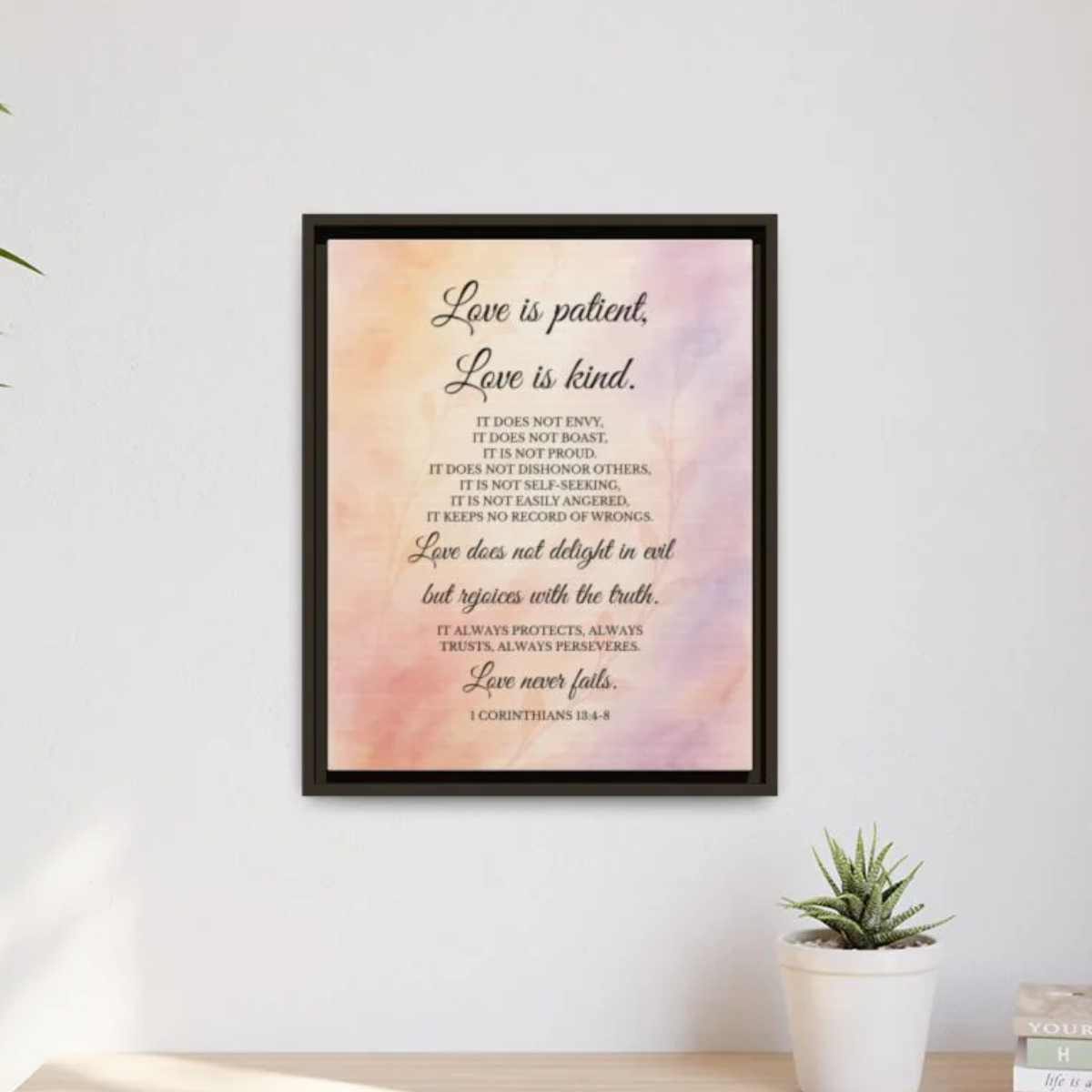 Love Is Patient Framed Wall Canvas