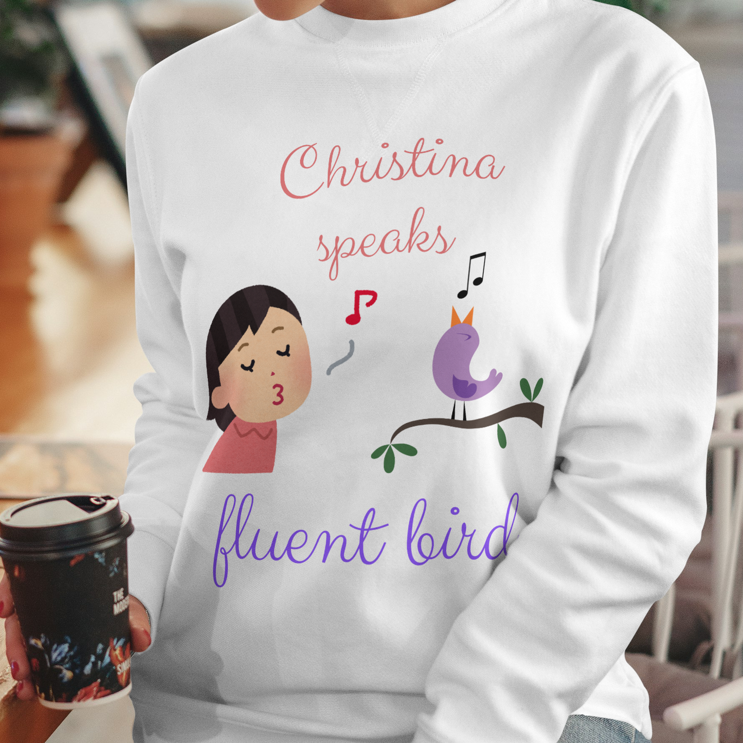 Personalized Speaks Fluent Bird Sweatshirt