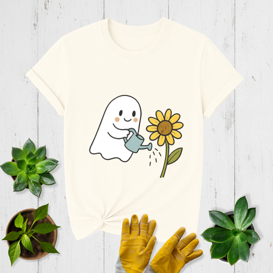 Ghost Watering Flower T-shirt