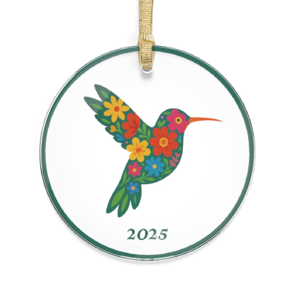 Acrylic Hummingbird Made of Flowers
