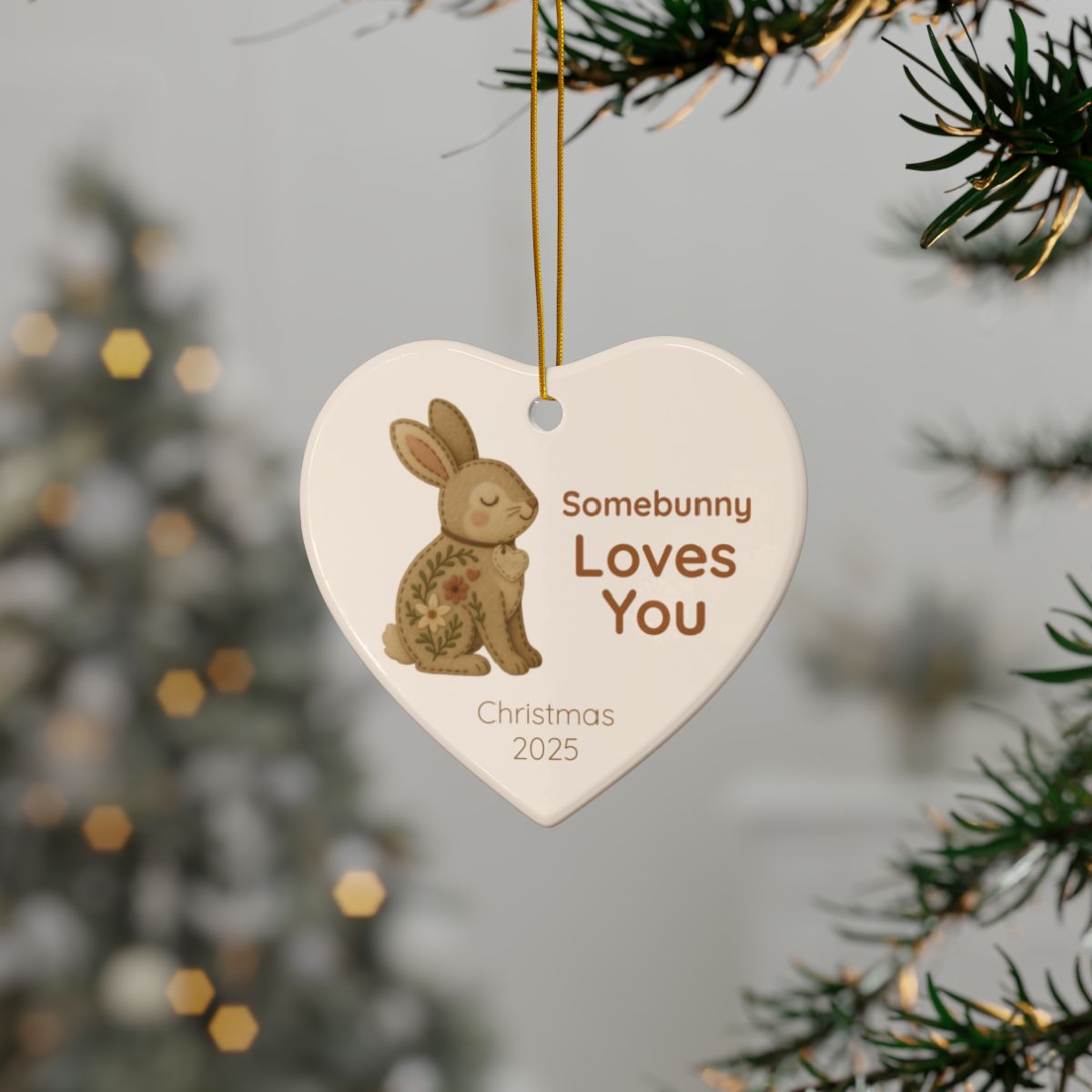 Personalized Folk Bunny - Somebunny Loves You