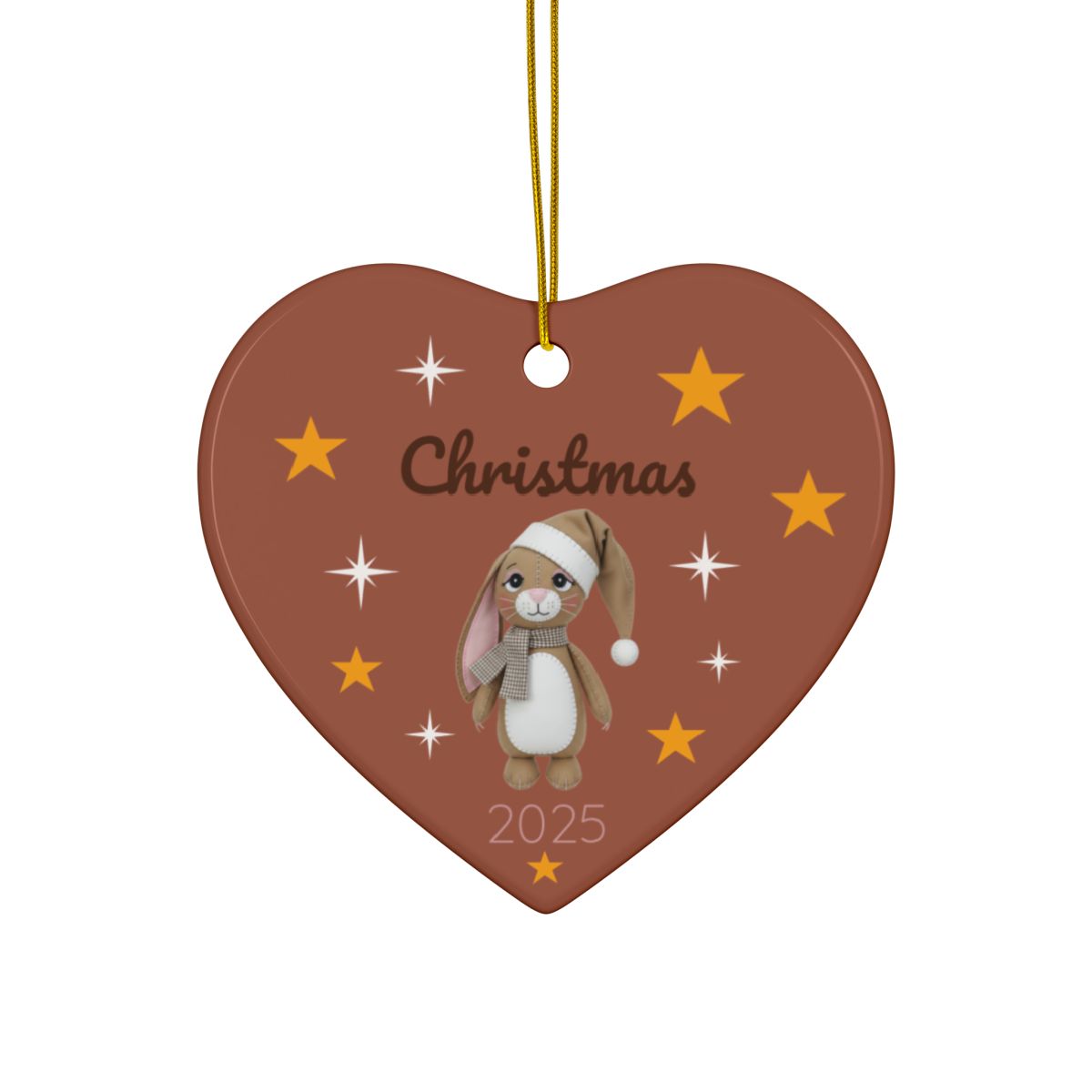 Personalized Folk Bunny Heart Ornament