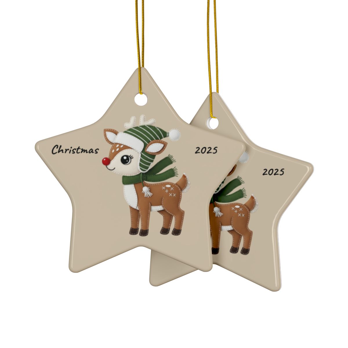 Personalized Folk Reindeer Ornament