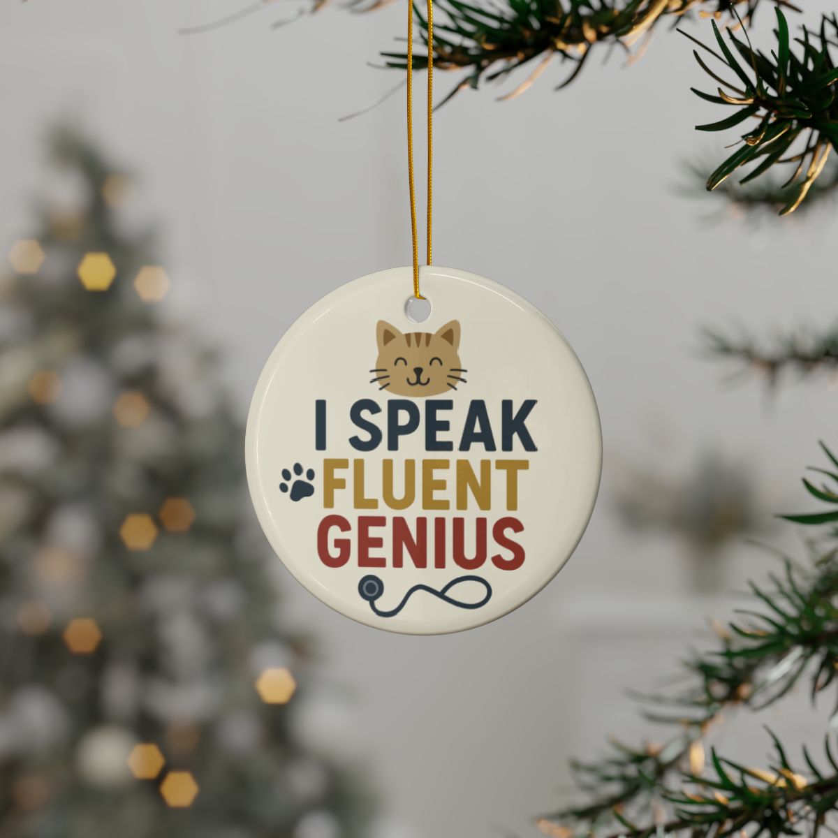 I Speak Fluent Genius Vet Christmas Ornament