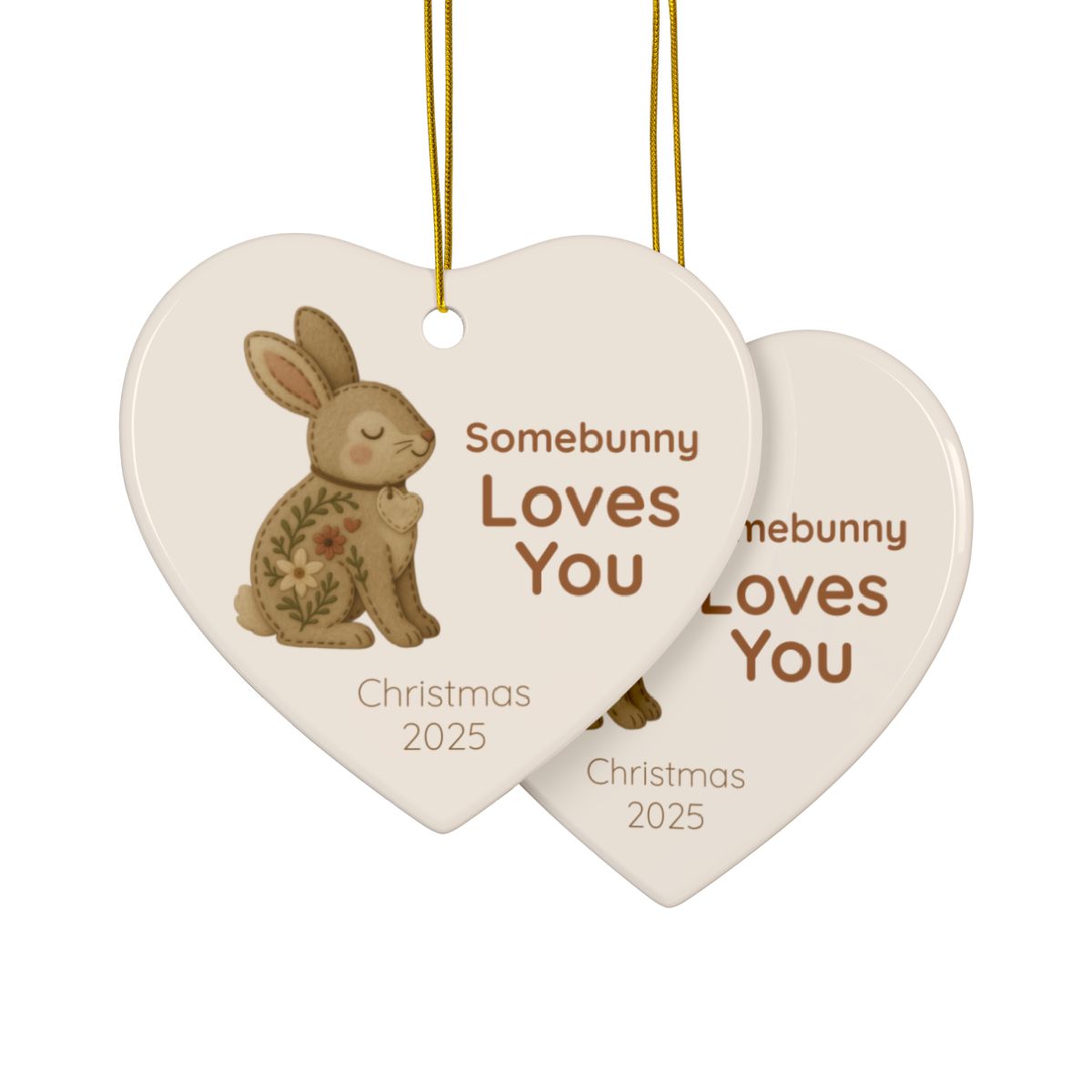 Personalized Folk Bunny - Somebunny Loves You