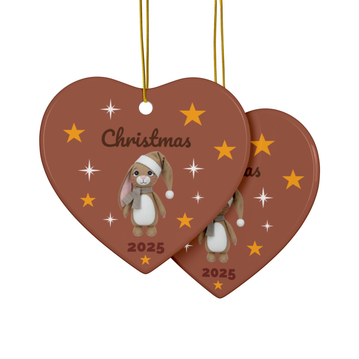 Personalized Folk Bunny Heart Ornament