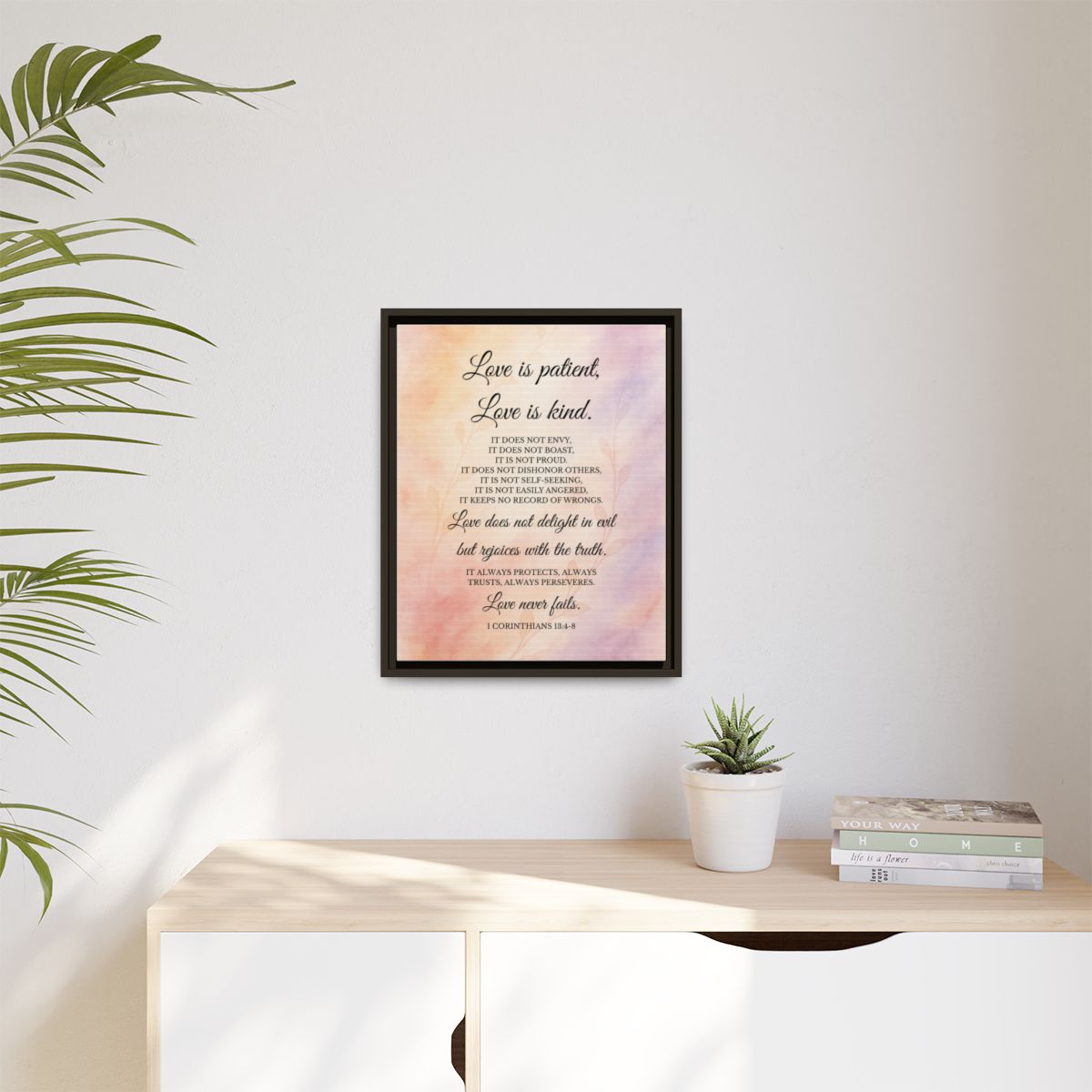 Love Is Patient Framed Wall Canvas