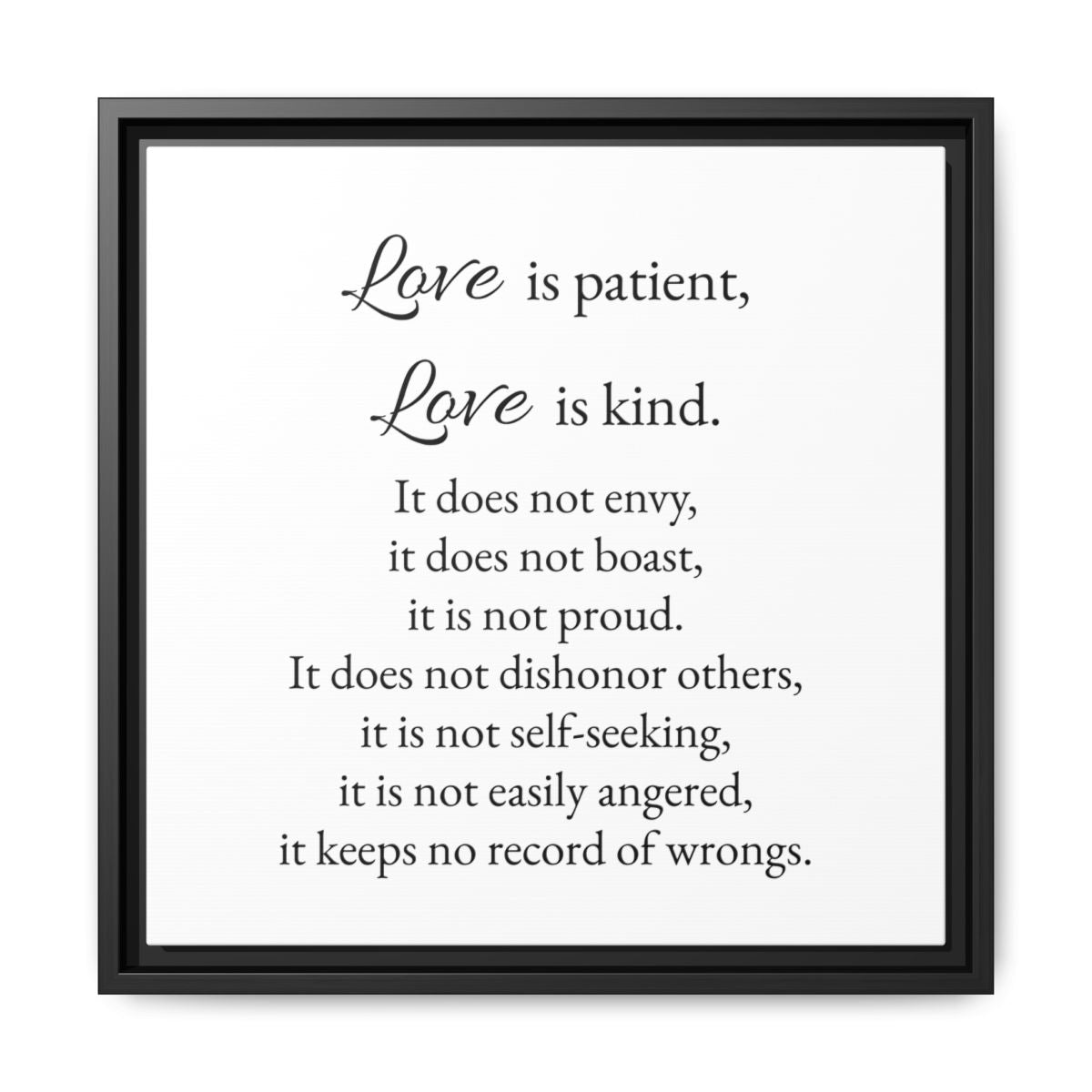 Love Is Patient Framed Wall Canvas Pair