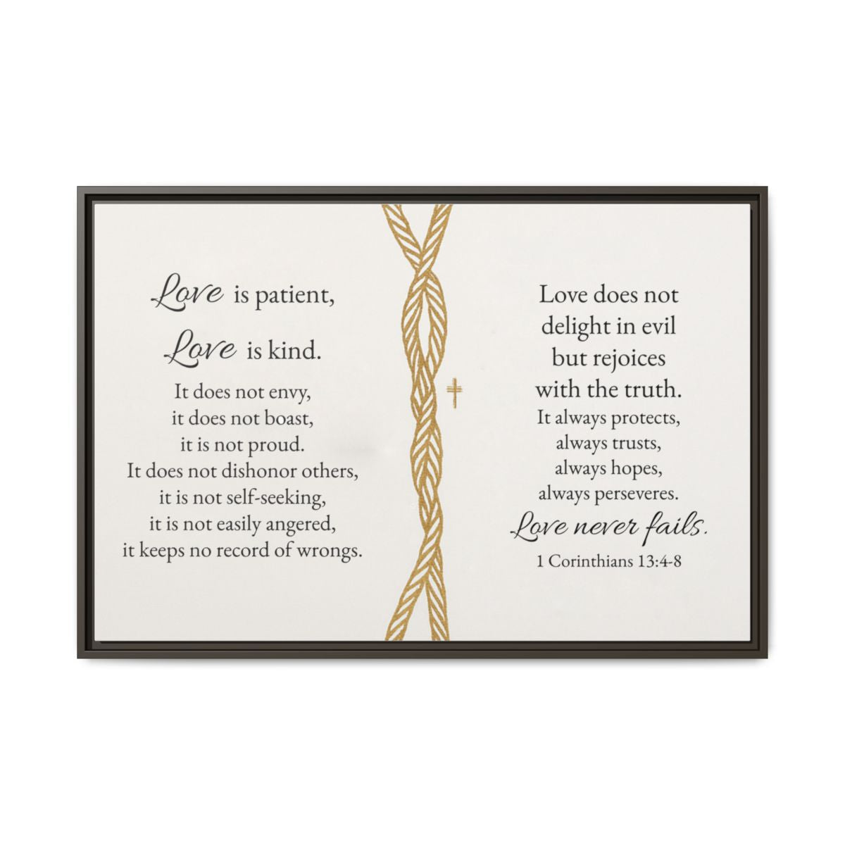Love Is Patient Framed Wall Canvas