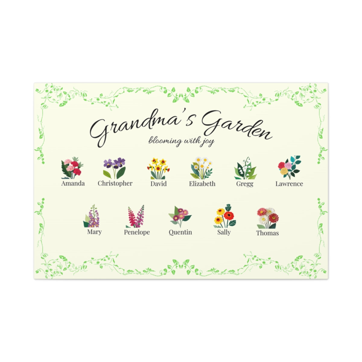 Grandma's Garden Wall Canvas