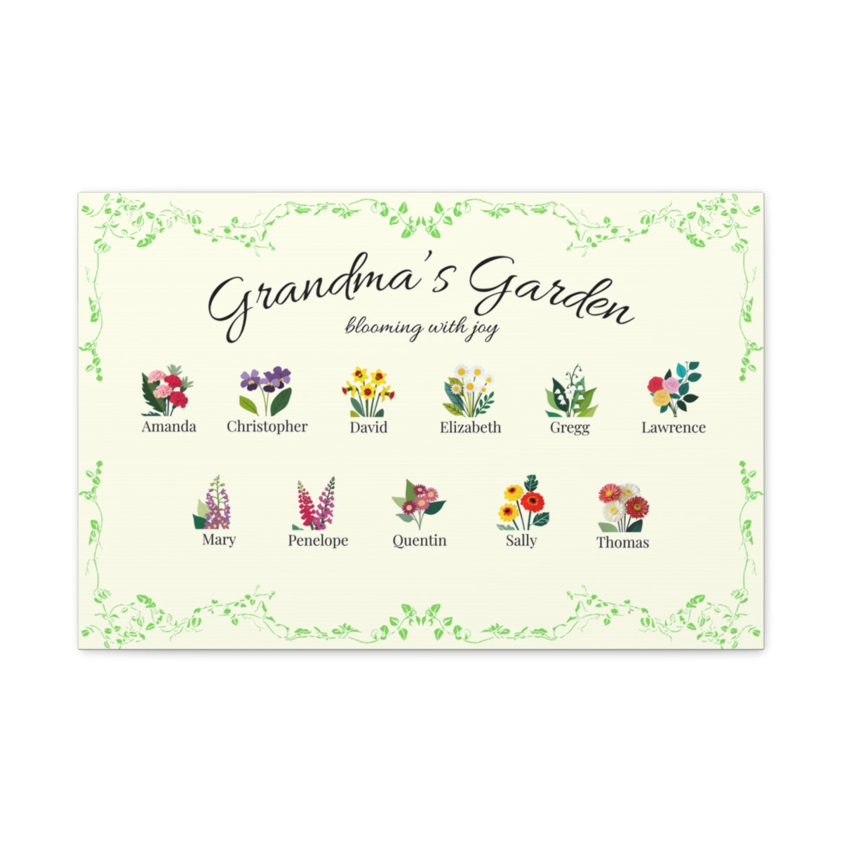 Grandma's Garden Wall Canvas