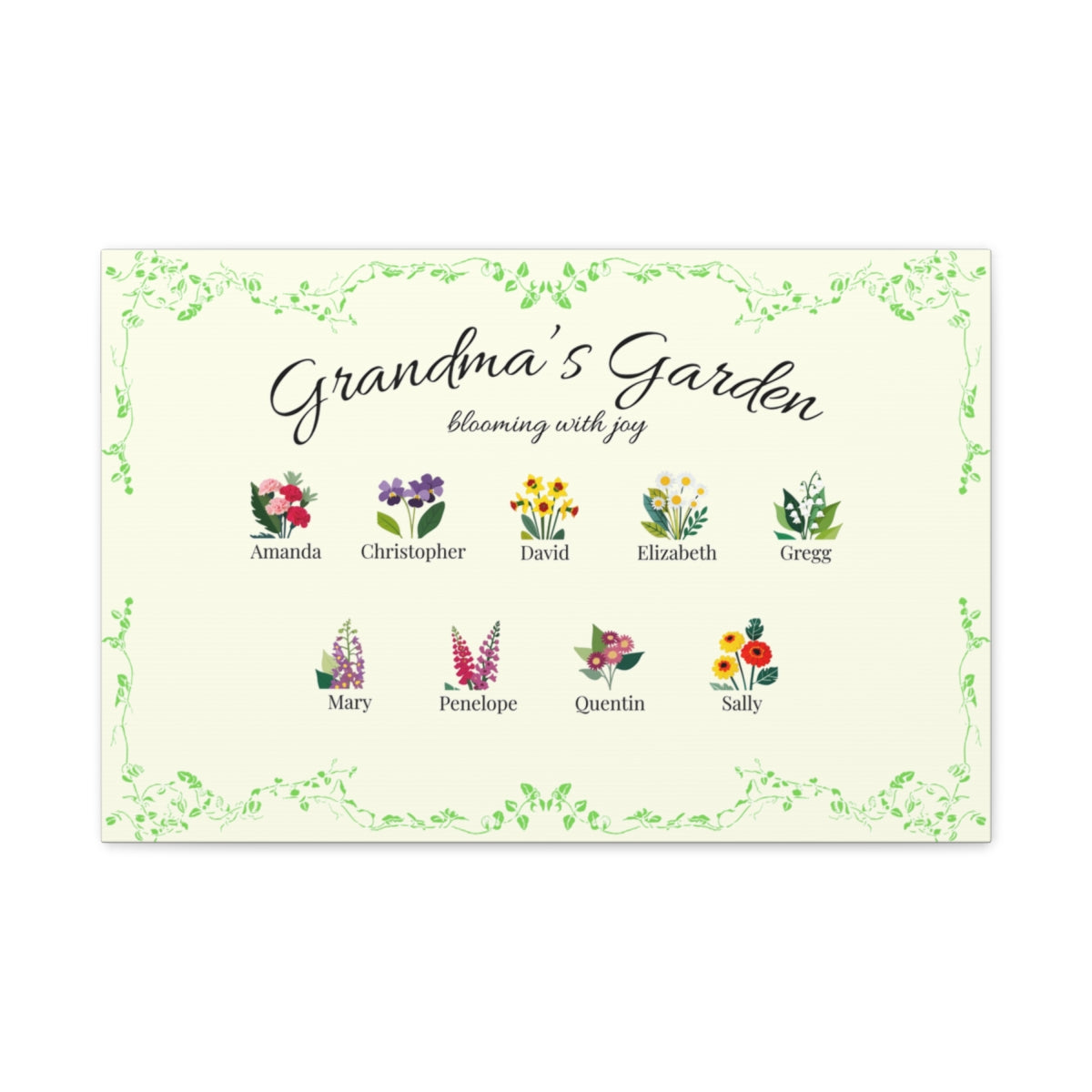 Grandma's Garden Wall Canvas