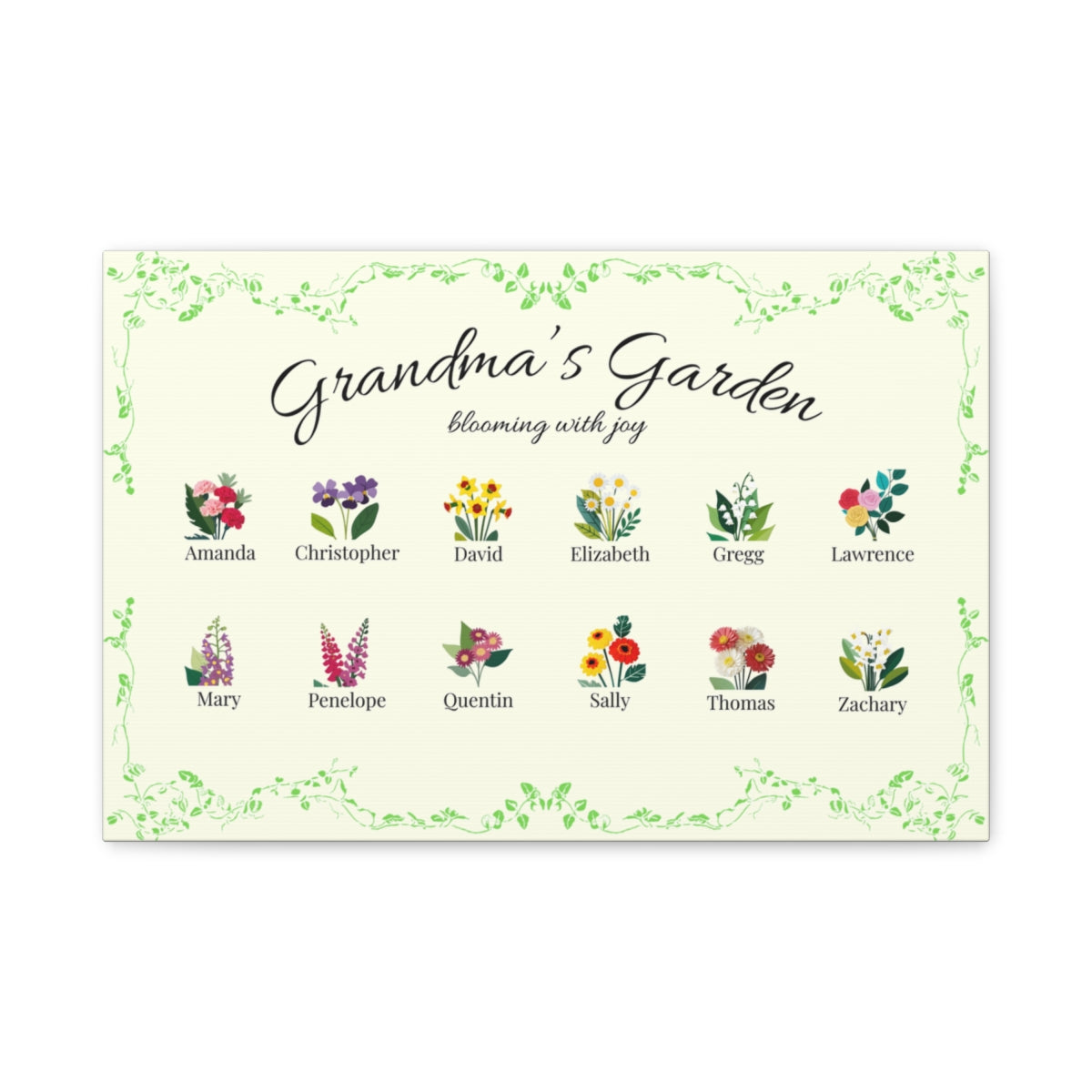 Grandma's Garden Wall Canvas