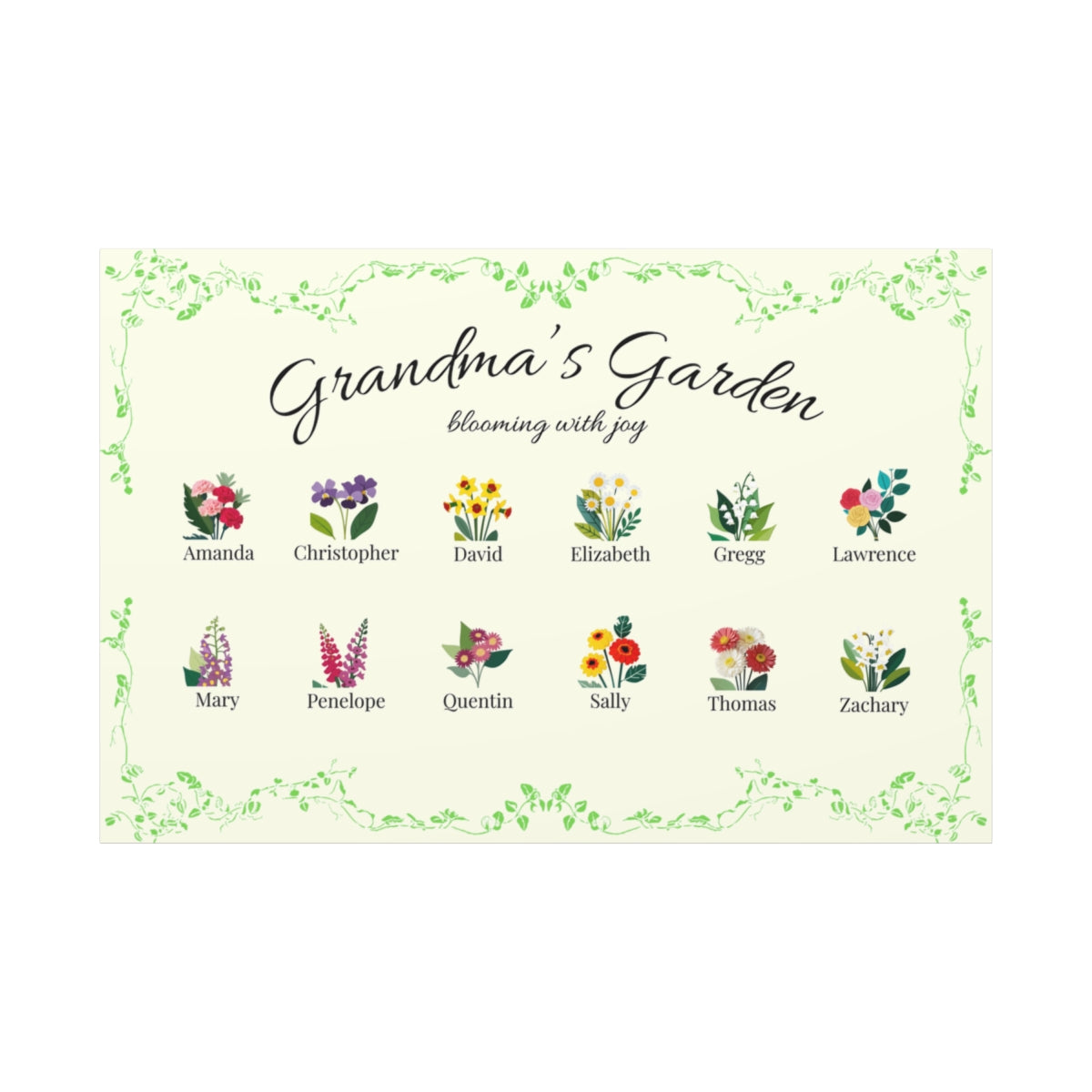 Grandma's Garden Wall Canvas