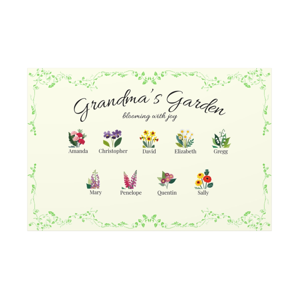 Grandma's Garden Wall Canvas