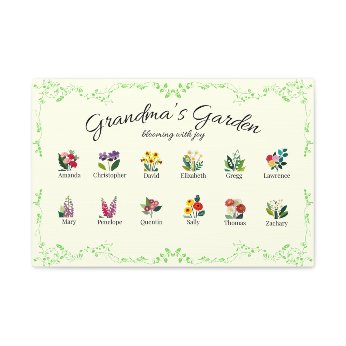 Grandma's Garden Wall Canvas