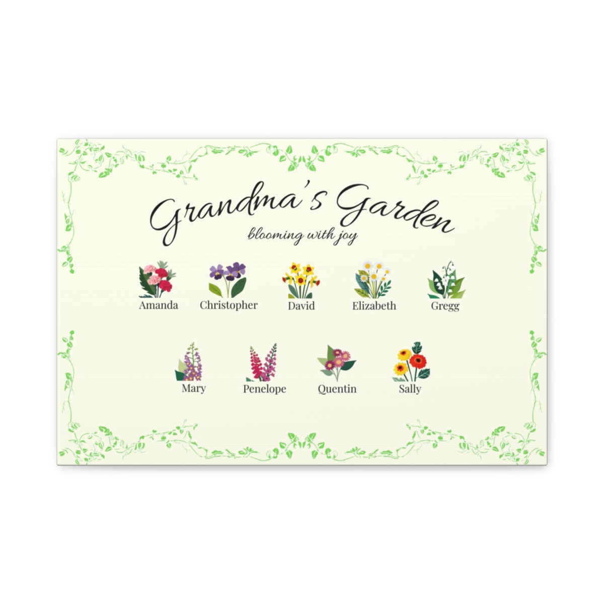 Grandma's Garden Wall Canvas