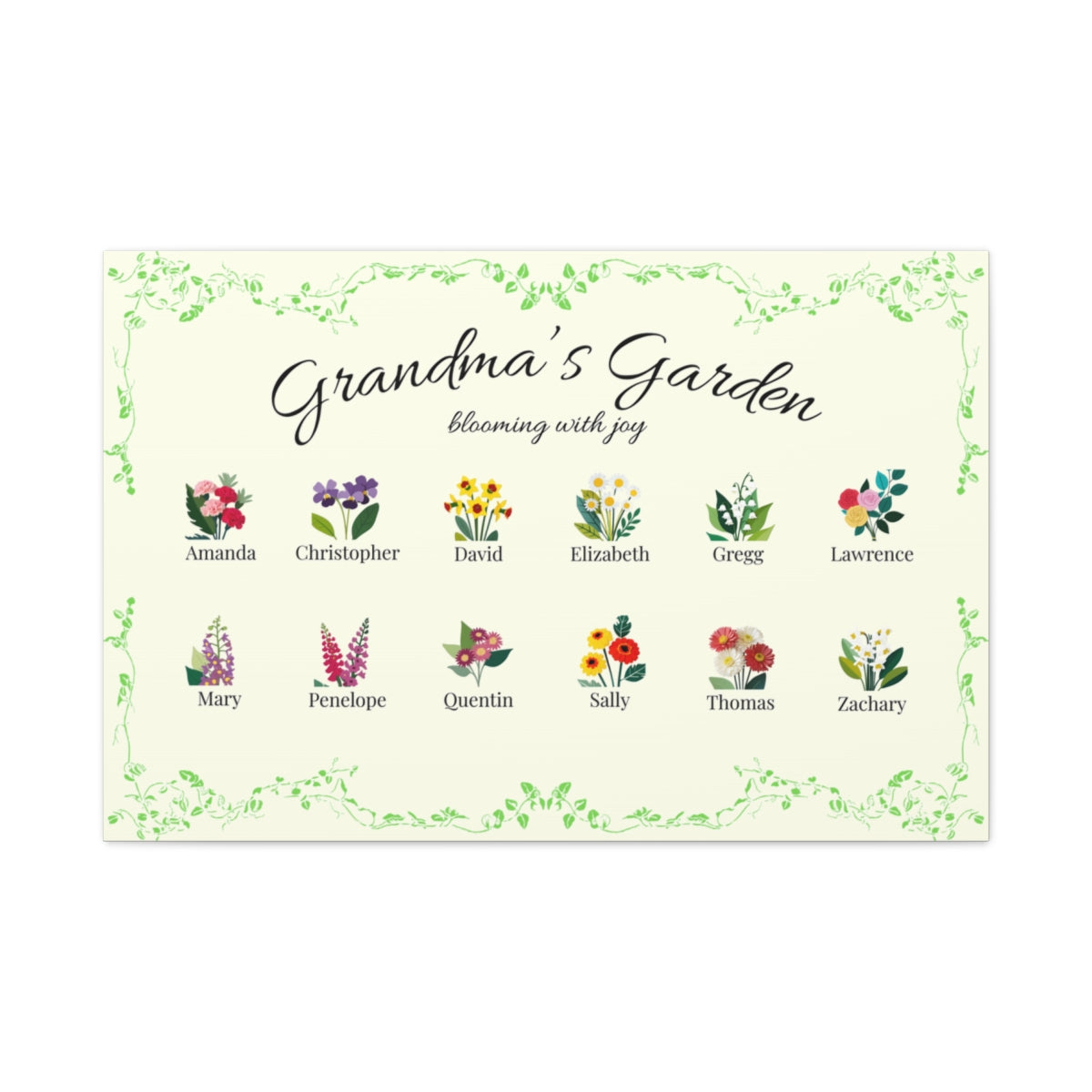 Grandma's Garden Wall Canvas