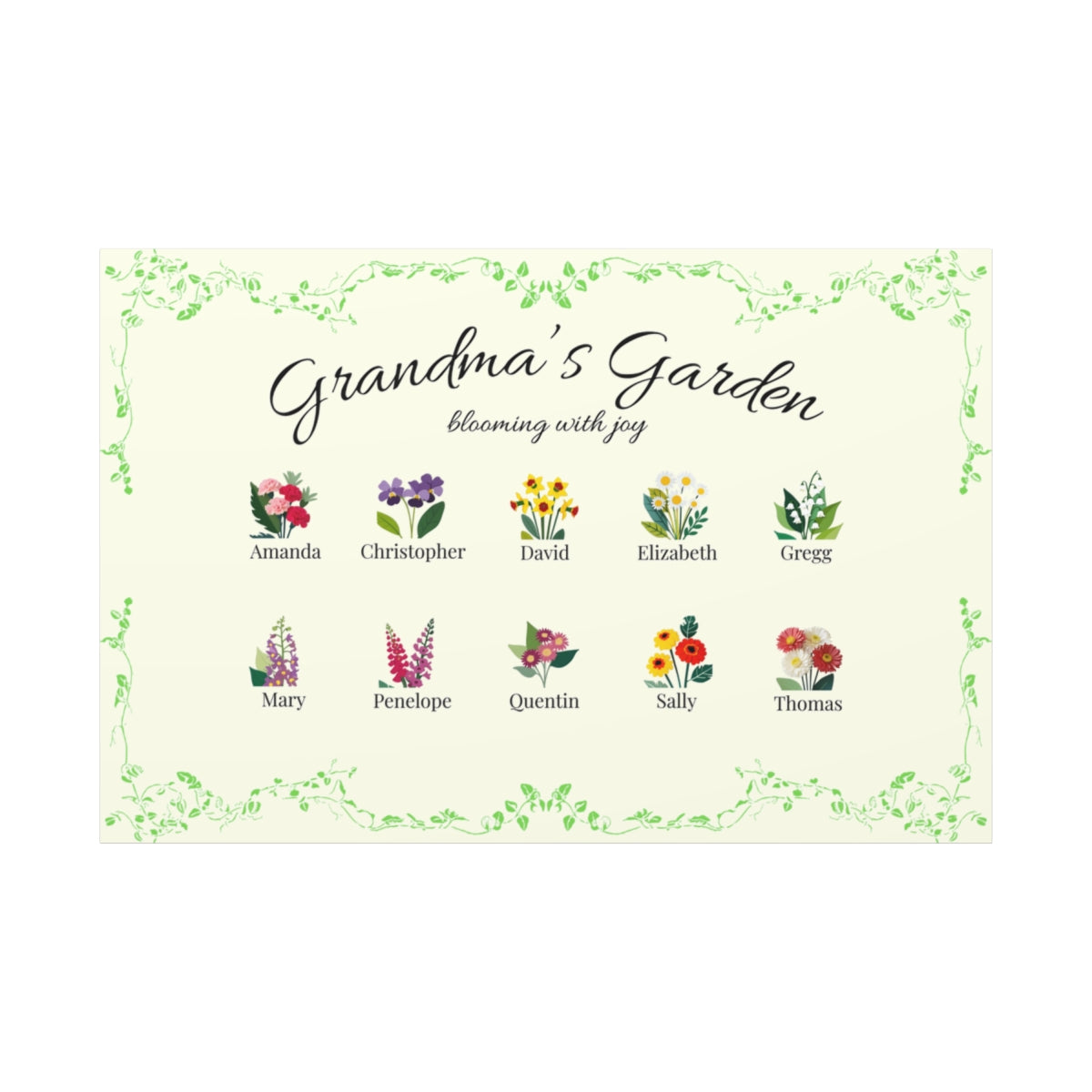 Grandma's Garden Wall Canvas