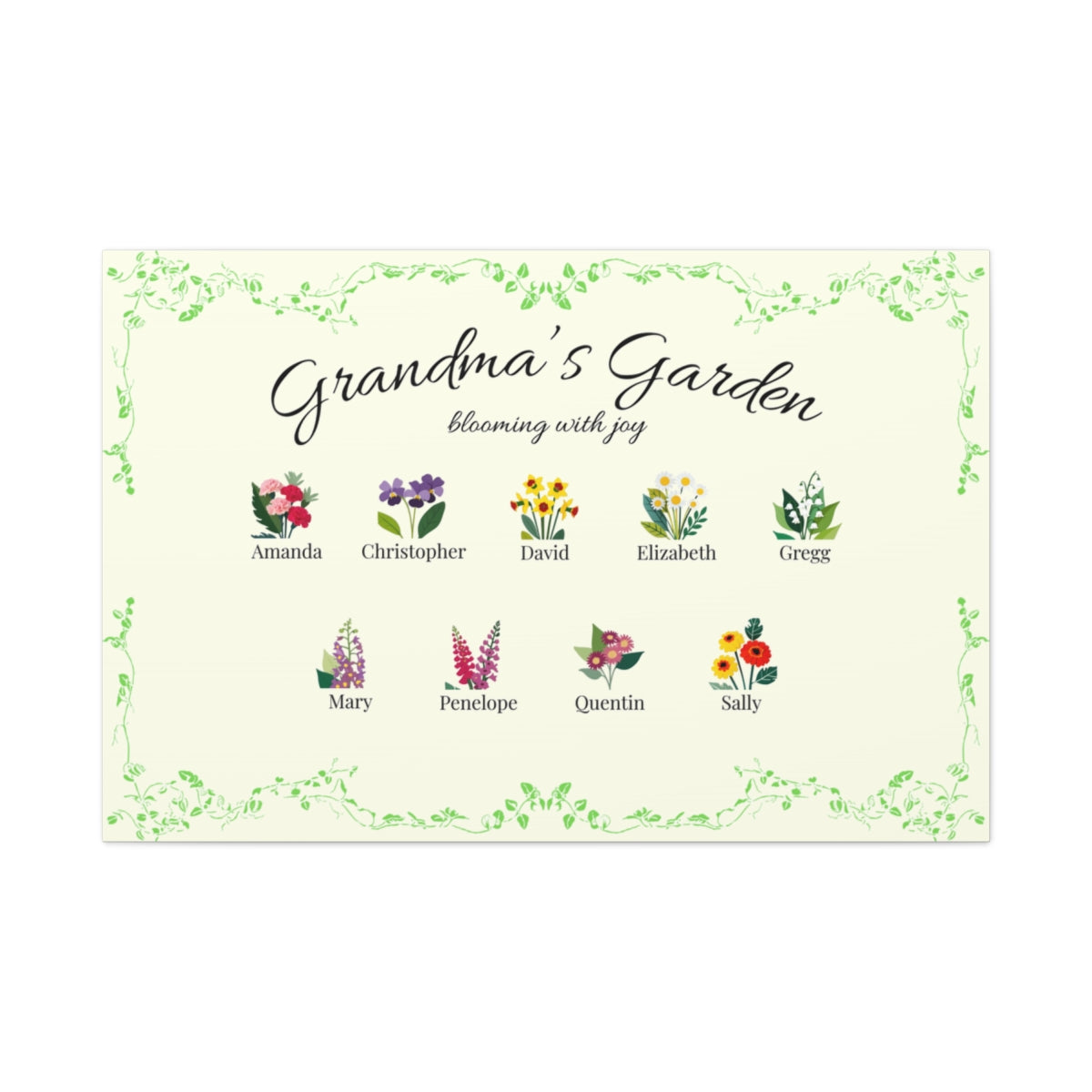 Grandma's Garden Wall Canvas
