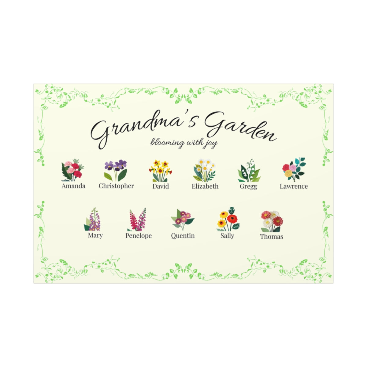 Grandma's Garden Wall Canvas
