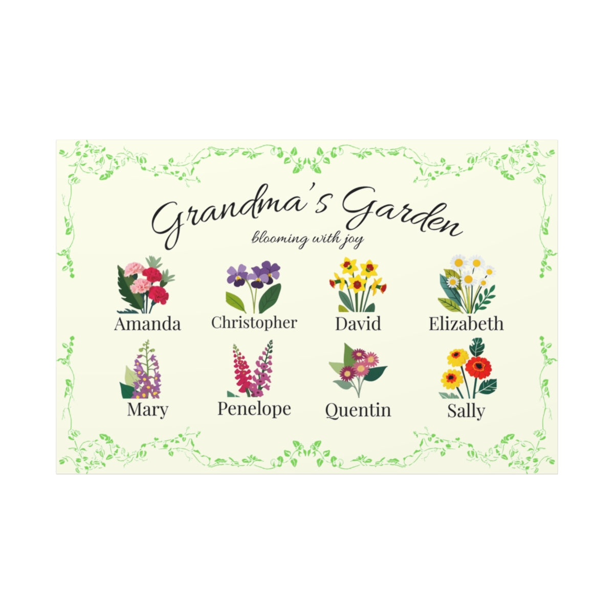 Grandma's Garden Wall Canvas