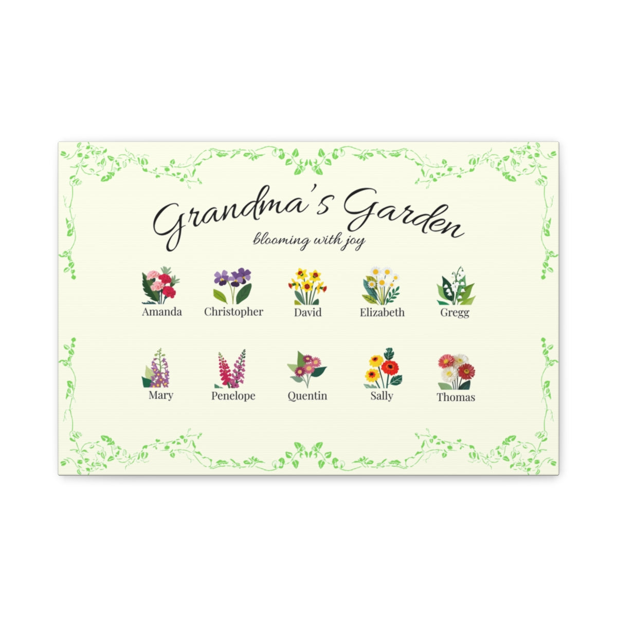 Grandma's Garden Wall Canvas