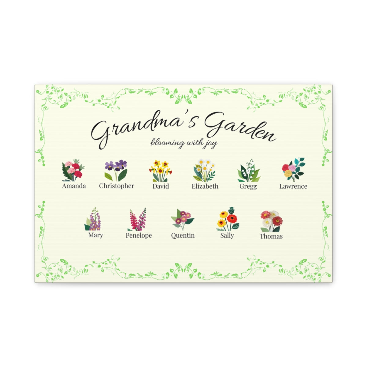 Grandma's Garden Wall Canvas