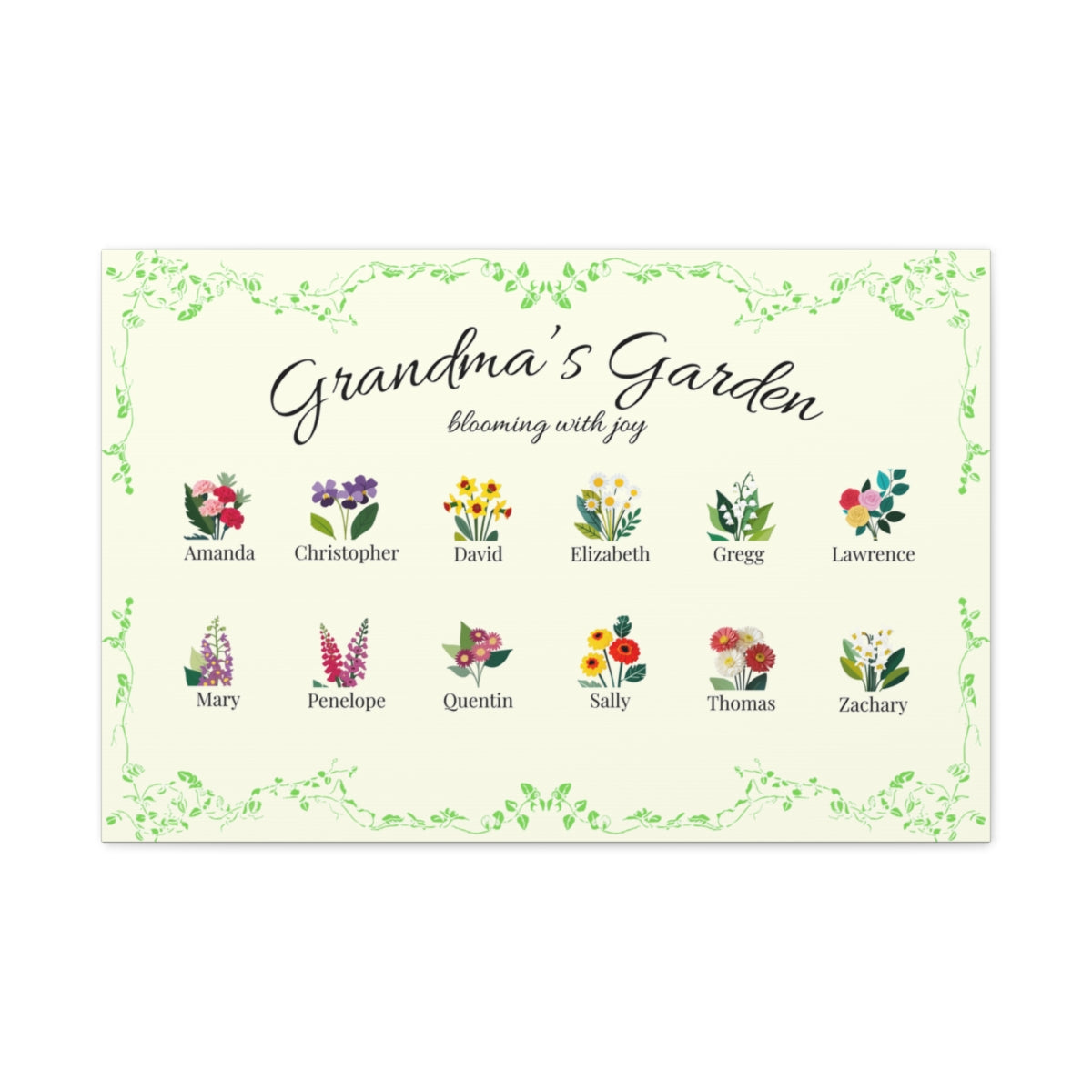 Grandma's Garden Wall Canvas
