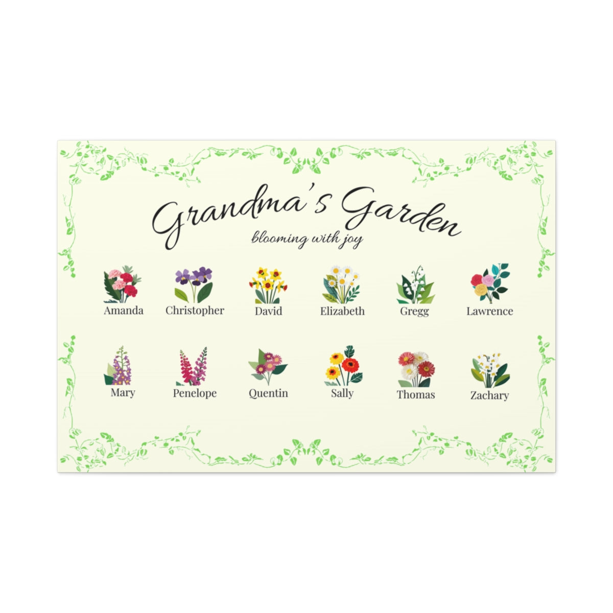 Grandma's Garden Wall Canvas