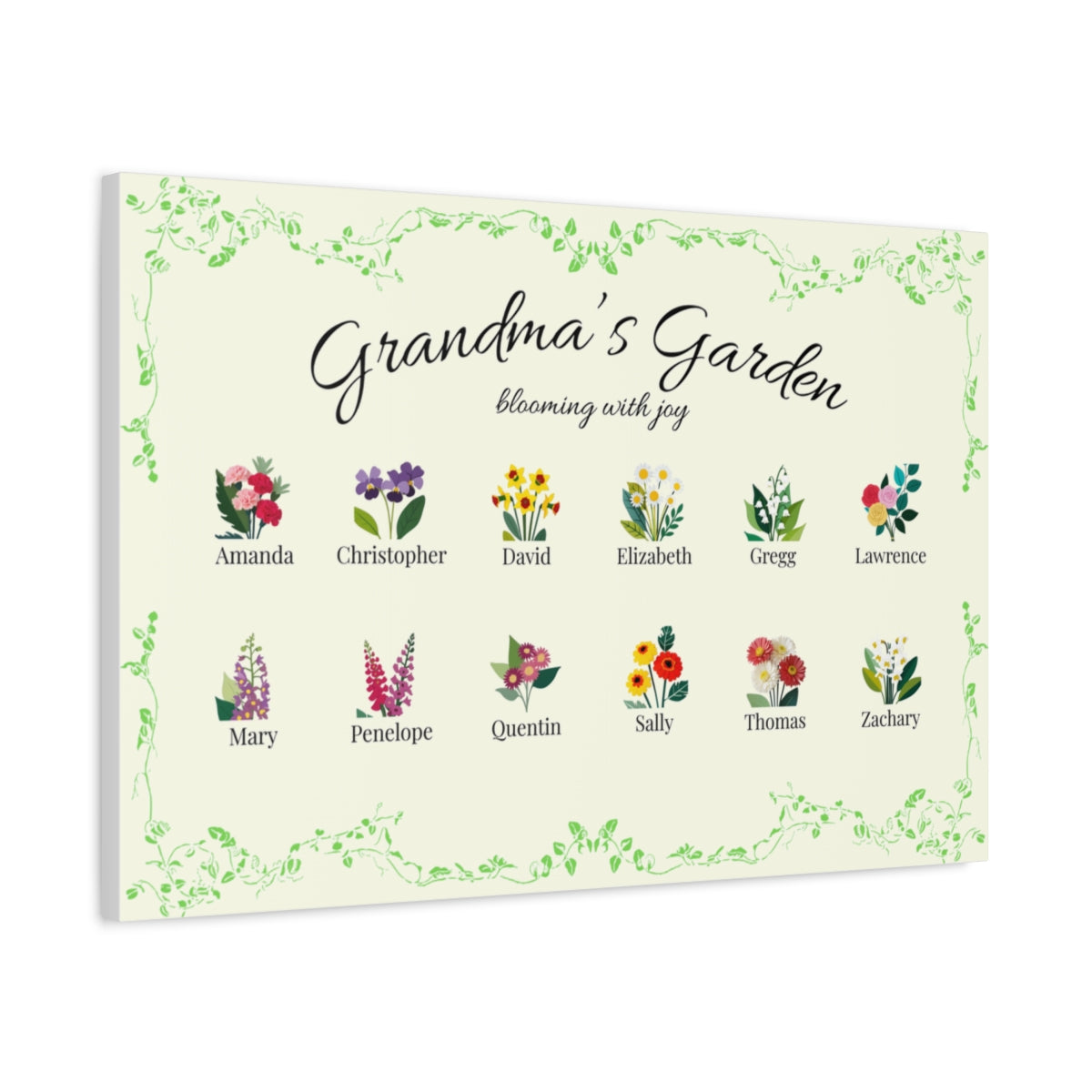 Grandma's Garden Wall Canvas