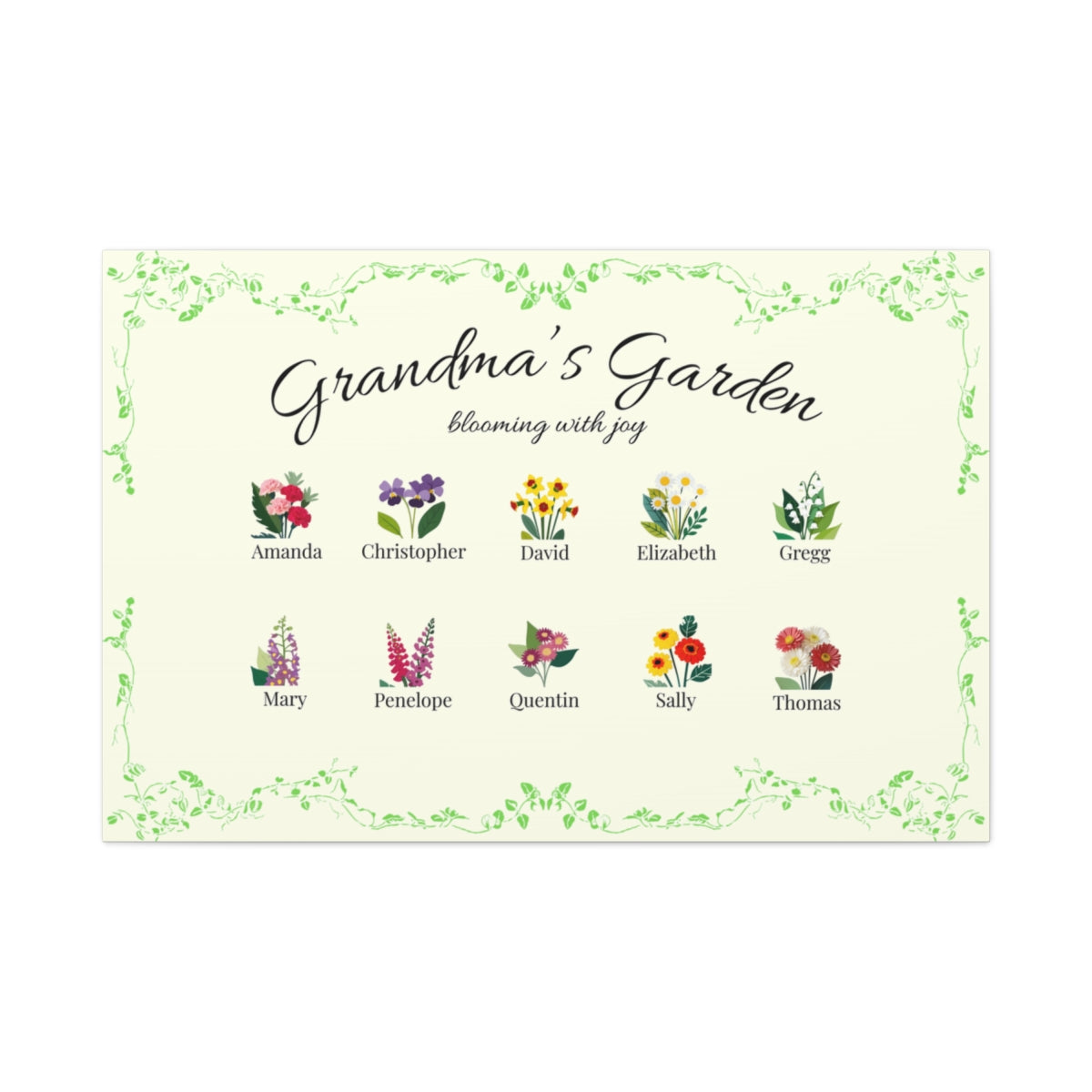 Grandma's Garden Wall Canvas