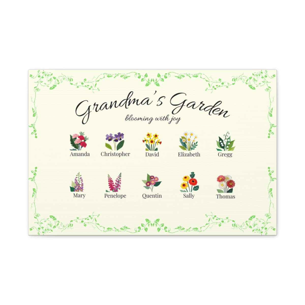 Grandma's Garden Wall Canvas