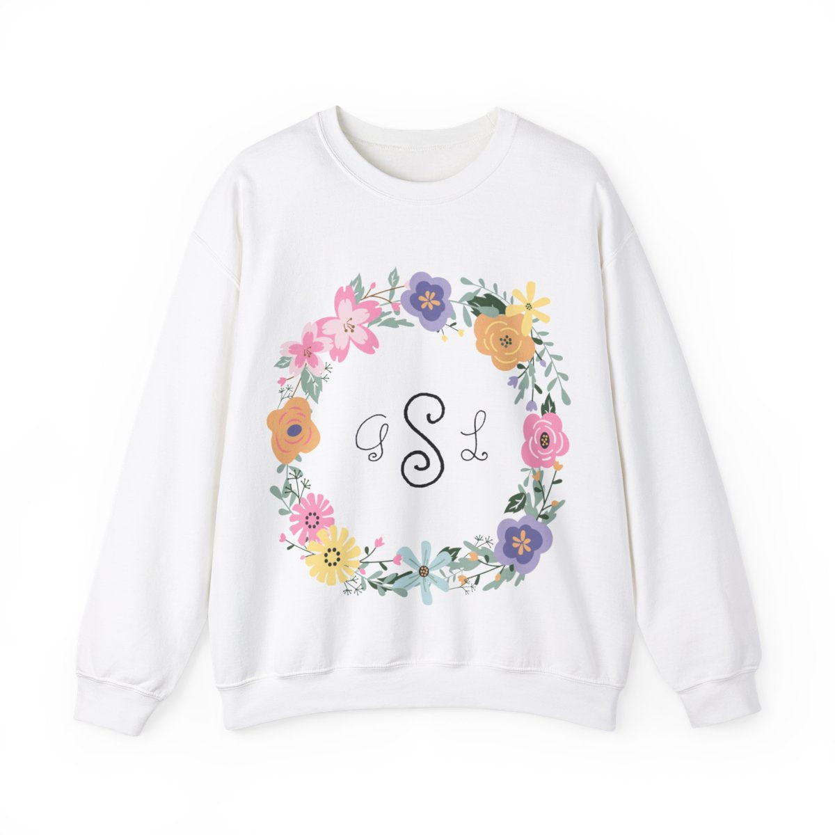 Initials inside a Floral Wreath