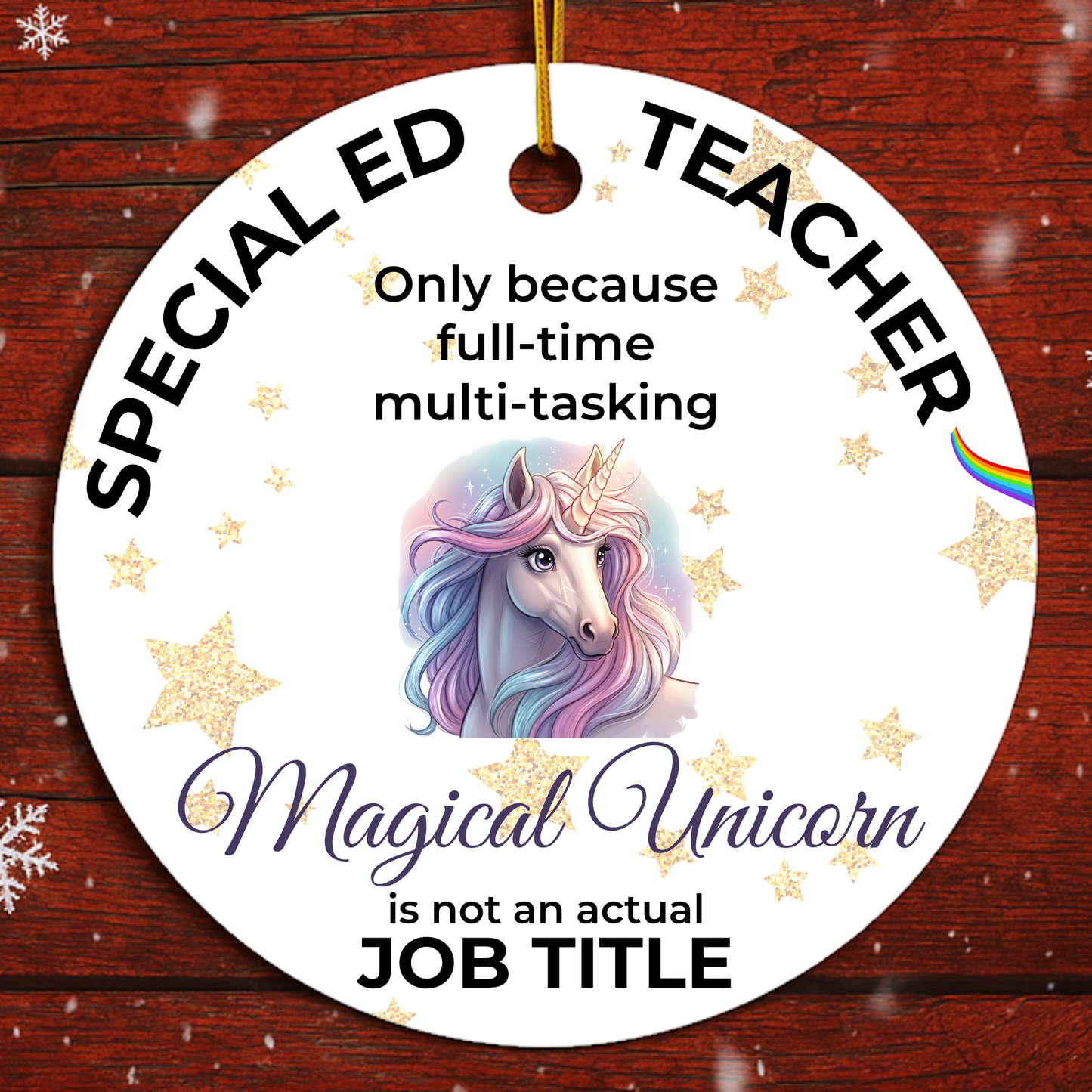 Special Ed Teacher Magical Unicorn Ornament