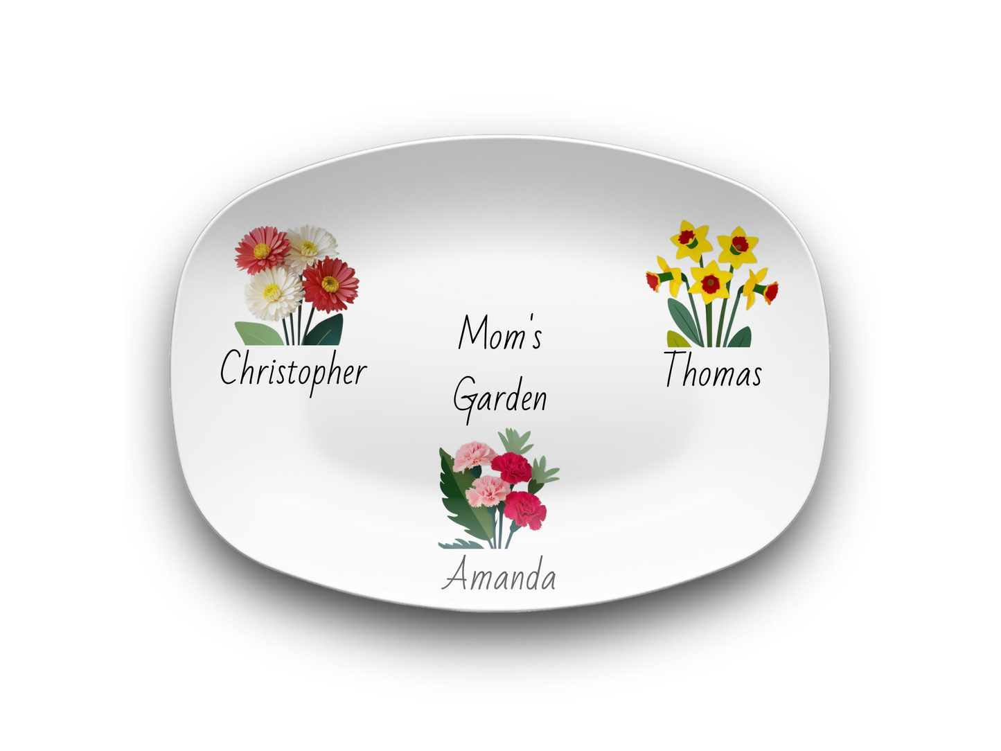 Personalized Platter with Birth Month Flowers