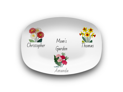 Personalized Platter with Birth Month Flowers