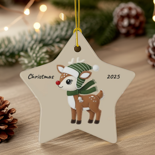 Personalized Folk Reindeer Ornament
