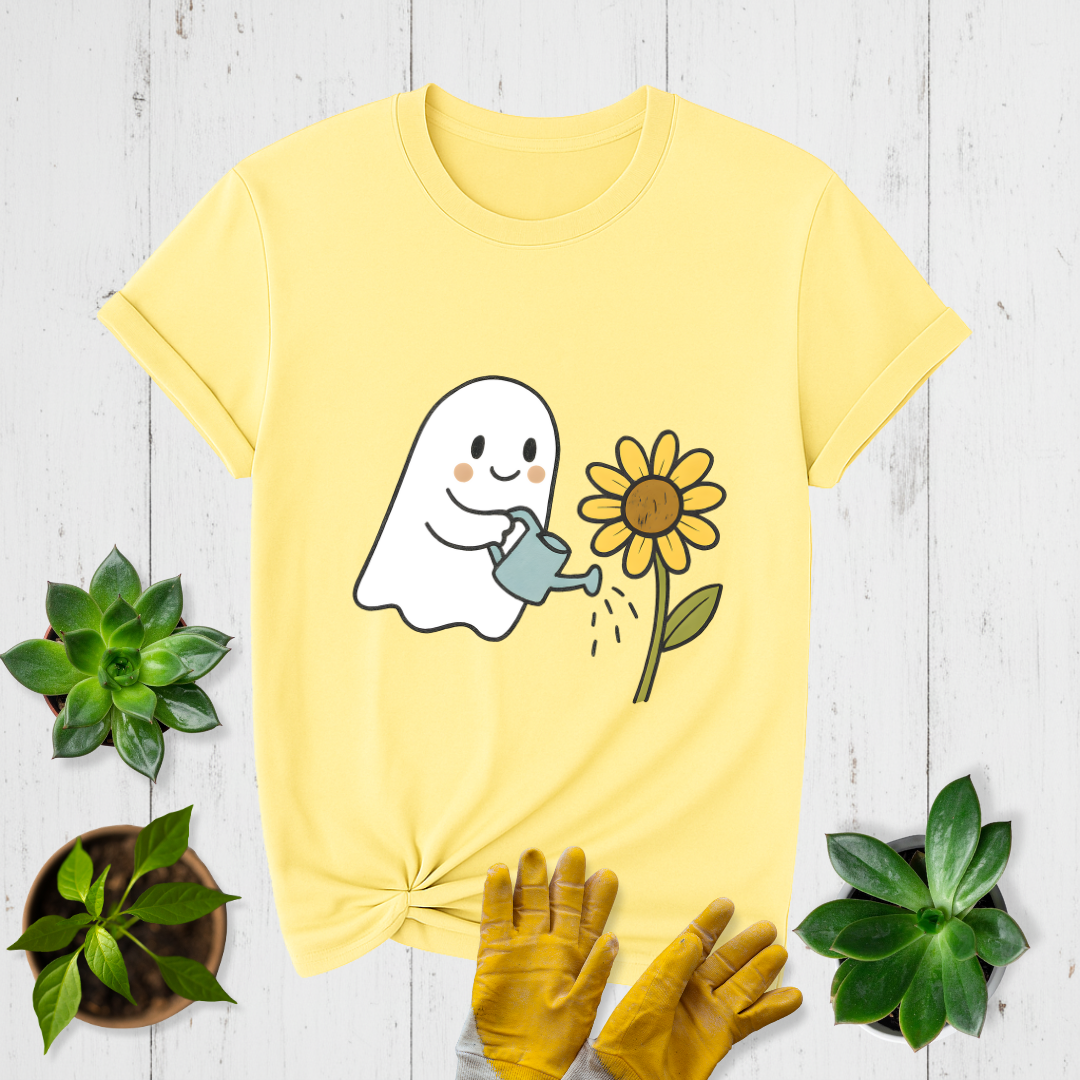 Ghost Watering Flower T-shirt