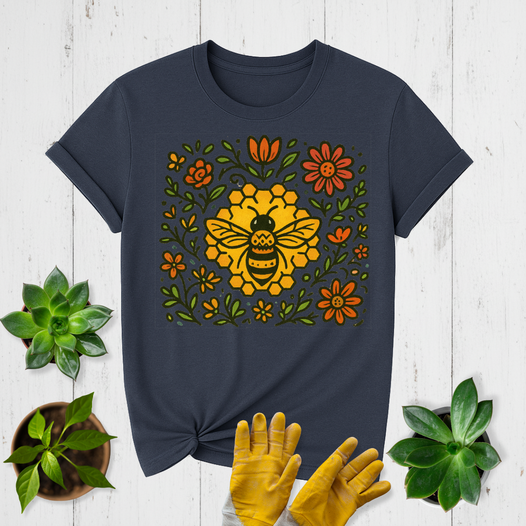 Folk Bee & Blossoms T-shirt