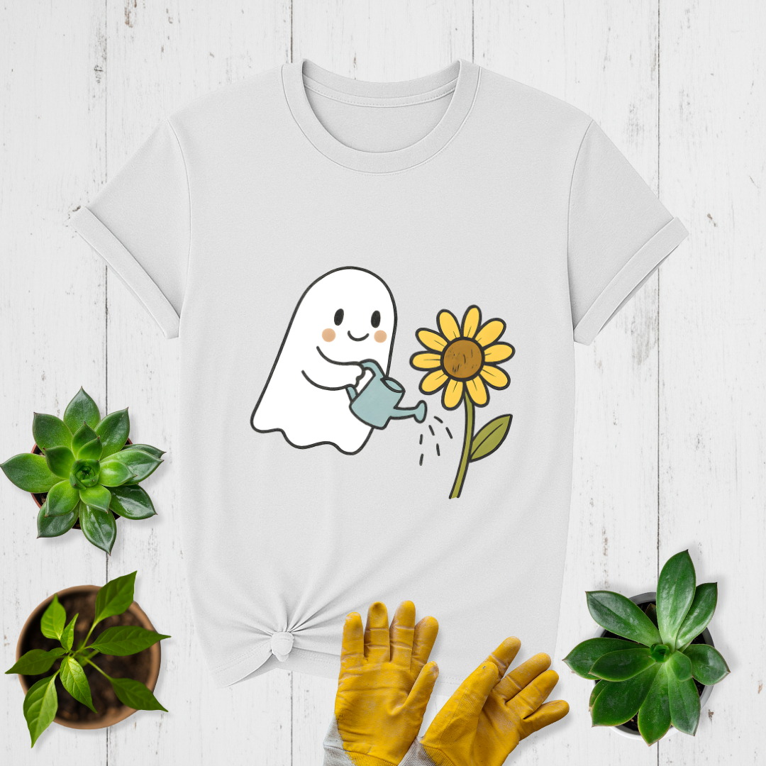 Ghost Watering Flower T-shirt