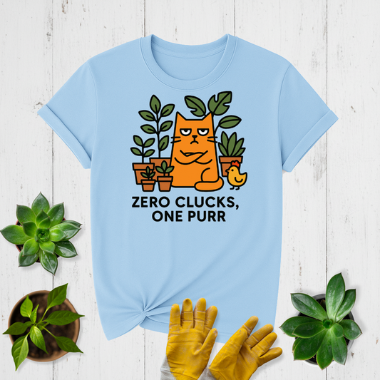 Sir Sproutsalot "Zero Clucks One Purr" T-shirt
