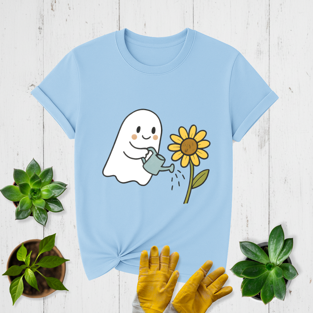 Ghost Watering Flower T-shirt