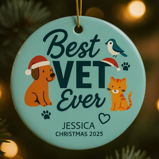 Personalized Best Veternarian Ever Ornament