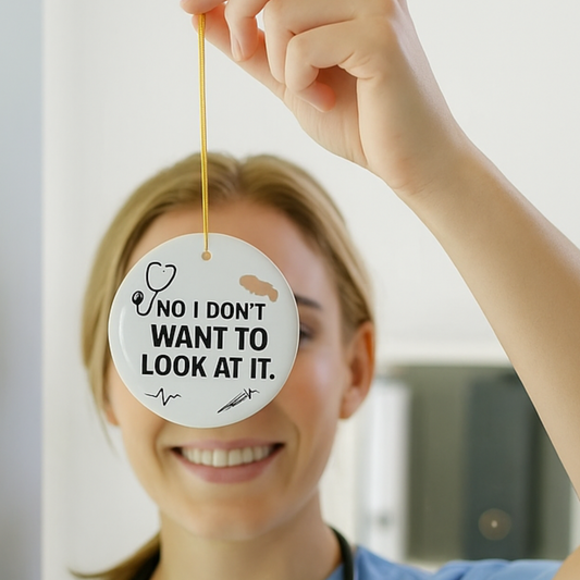 No, I Don't Want to Look at It Nurse Christmas Ornament